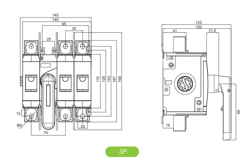 Interrupteur de déconnexion de charge SGL8N-2